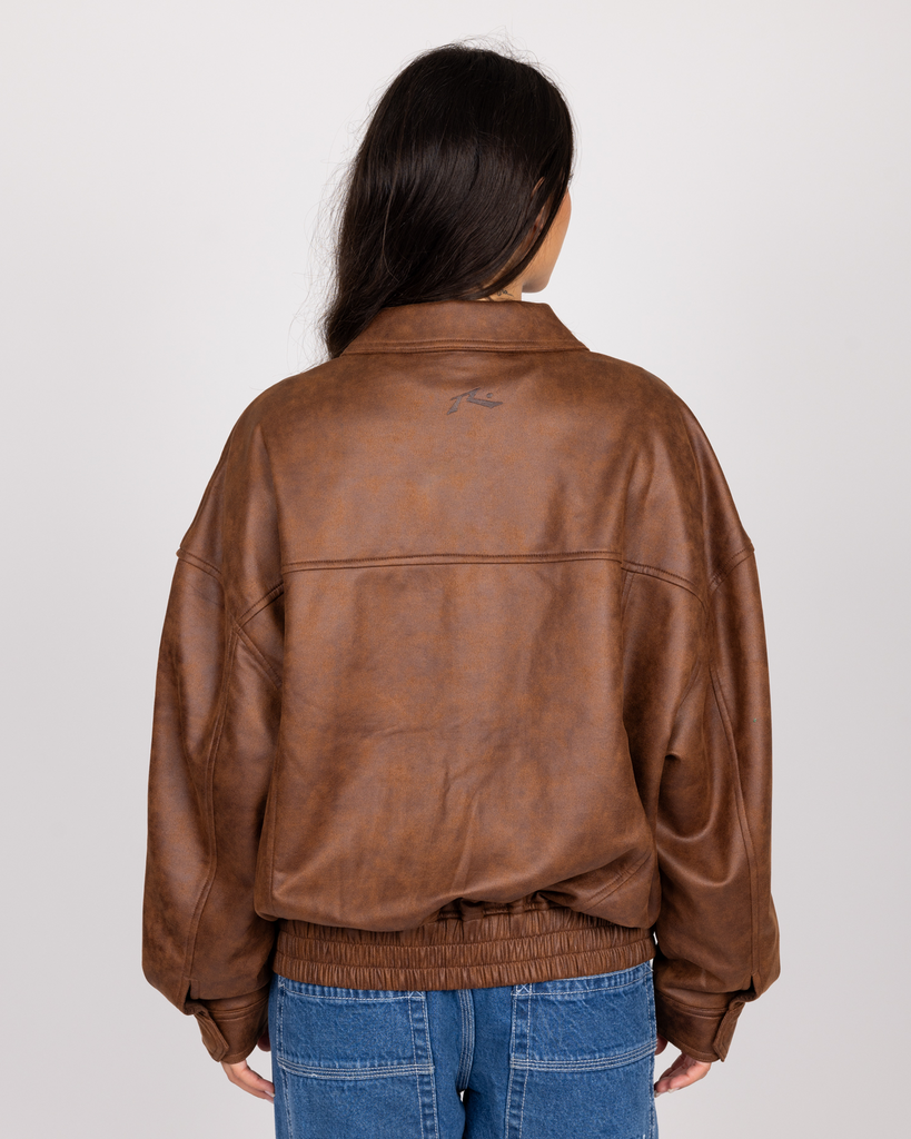 AMERI USED LIKE FAKE LEATHER JACKETブラウンS AMERI USED LIKE FAKE LEATHER JACKETブラウンS - メルカリ