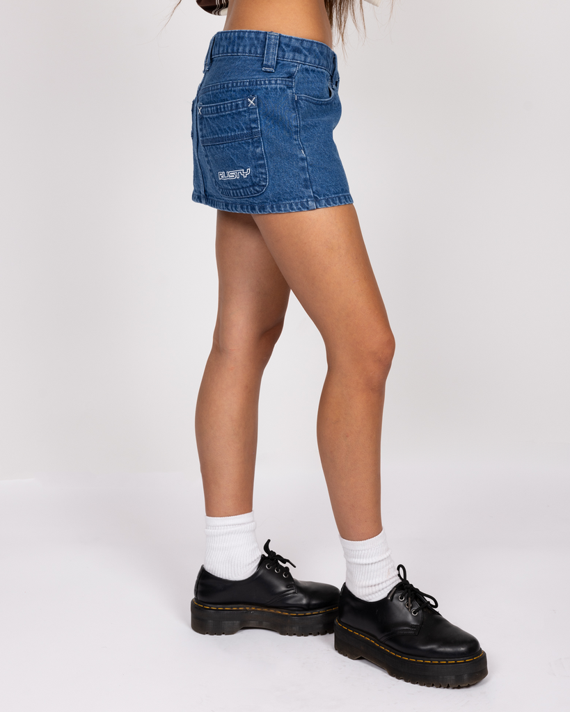 Flip Mommy Low Rise Denim Skirt | Rusty USA Flip Mommy Low Rise Denim Skirt | Rusty USA