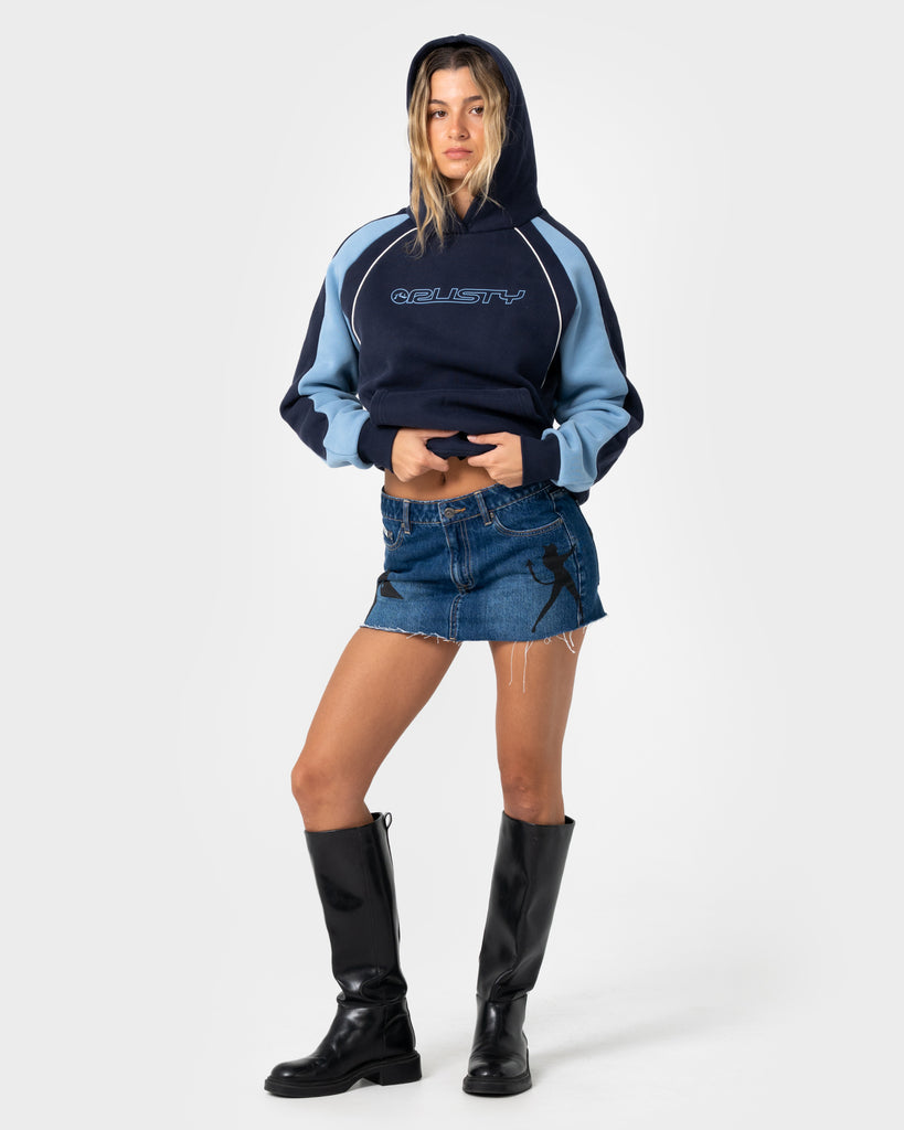 Black Splice Oversized Hooded Fleece | Rusty USA