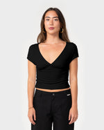 Rikki Stripe Vee Neck Top