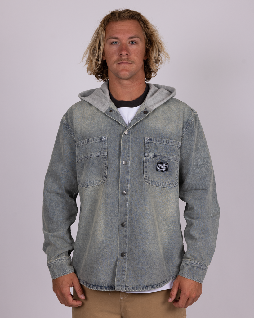Arnold Hooded Long Sleeve Shirt | Rusty USA