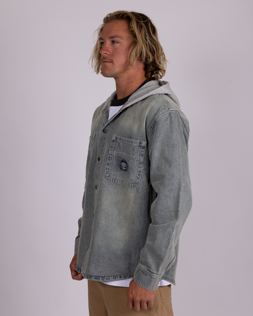 Arnold Hooded Long Sleeve Shirt | Rusty USA