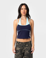 Sweat Mock Layer Halter Tank Top