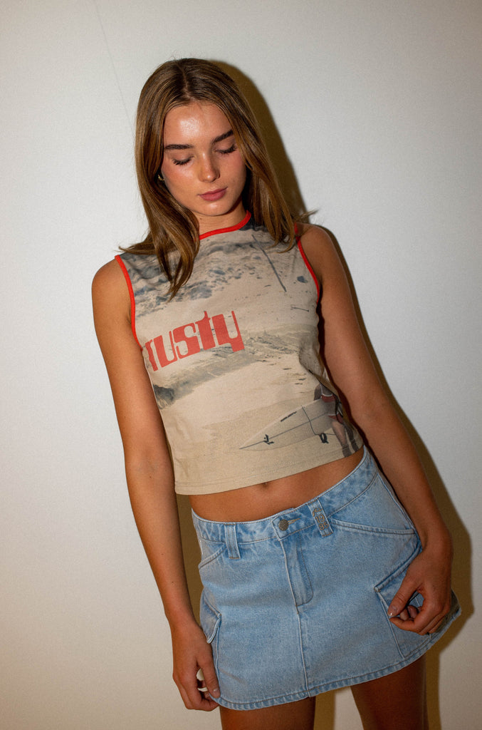 Milly Low Rise Denim Cargo Mini Skirt | Rusty USA