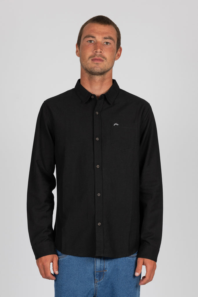 【2plan】Rust basic shirt Baseline L/S Shirt | Rusty USA