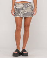 Camo-Mile Low Rise Mini Skirt