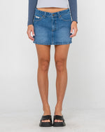 Mavericks Low Rise Denim Mini Skirt