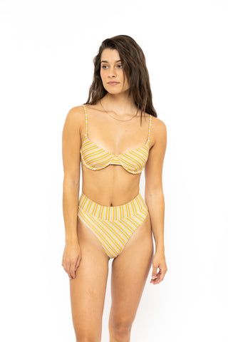 May Hi-Waist Cheeky Bikini Pant Motel Stripe