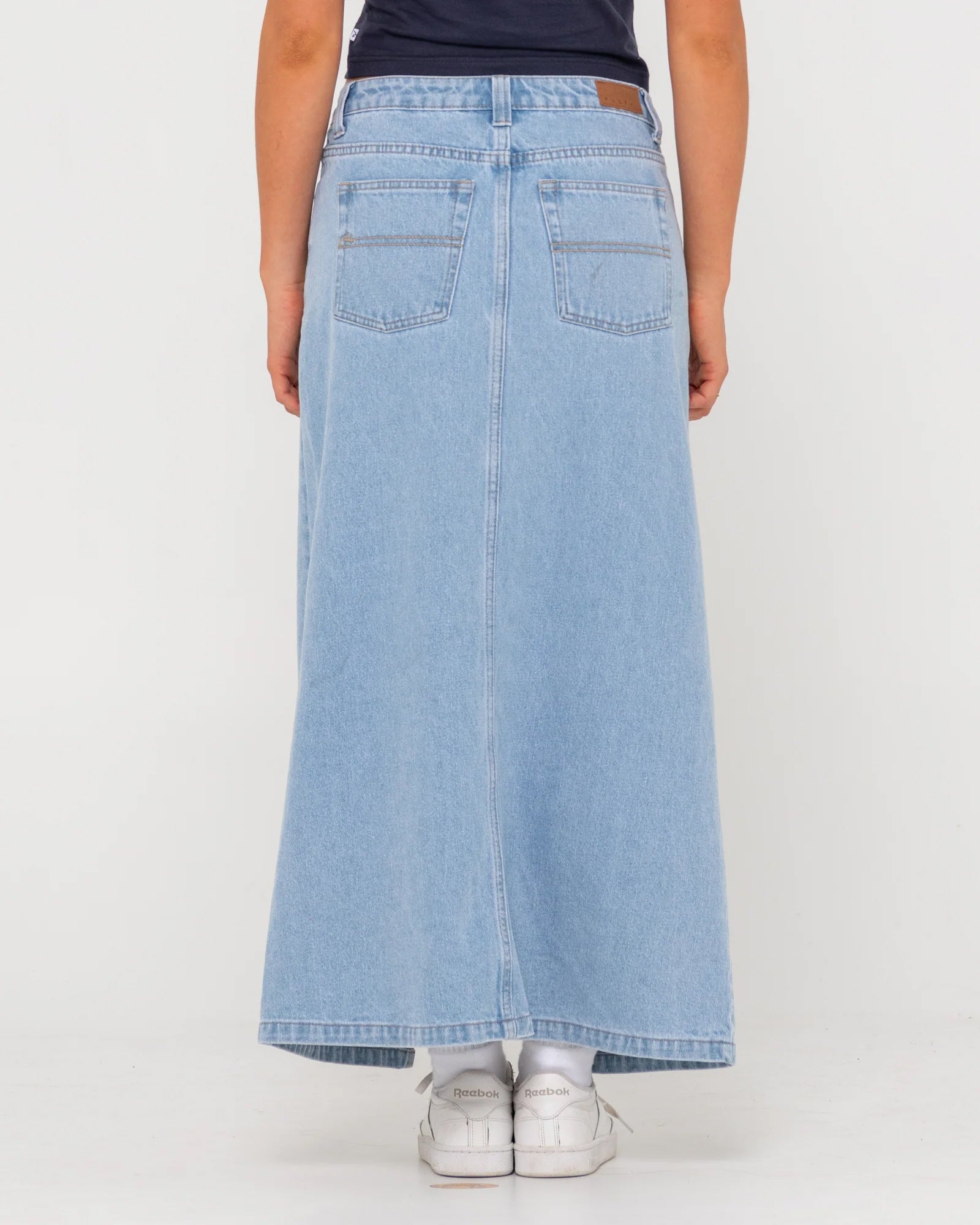 CELESTE LOW RISE DENIM MAXI SKIRT | Rusty USA