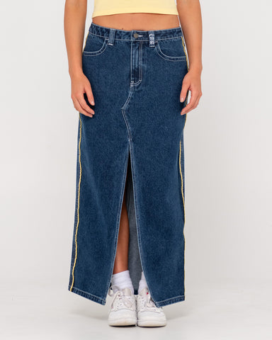 Flip Mommy Low Rise Denim Maxi Skirt