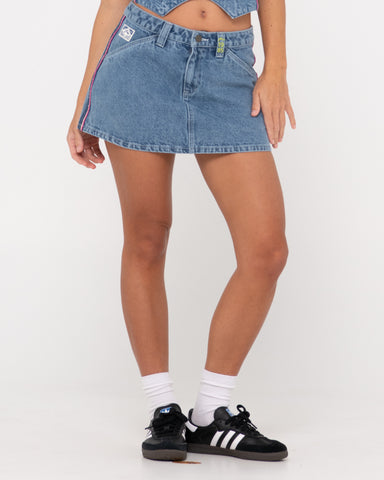 Flip Mommy Low Rise Mini Denim Skirt