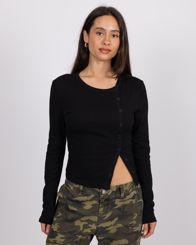 Button Up Long Sleeve Top