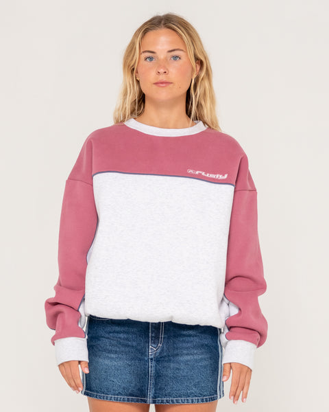 Polar Popped Panelled Crew Fleece | Rusty USA