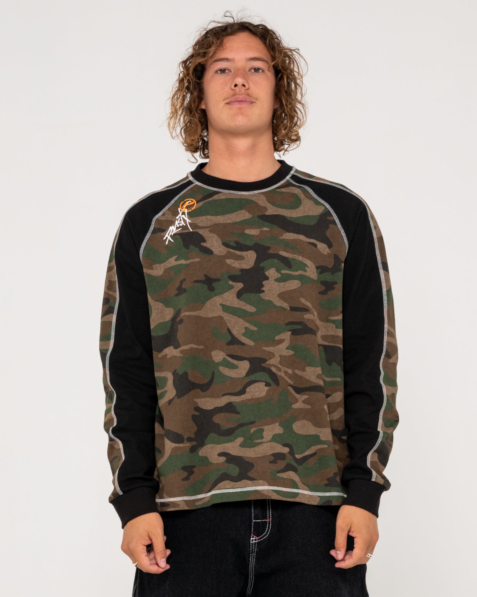 Woof Raglan Long Sleeve Tee | Rusty USA