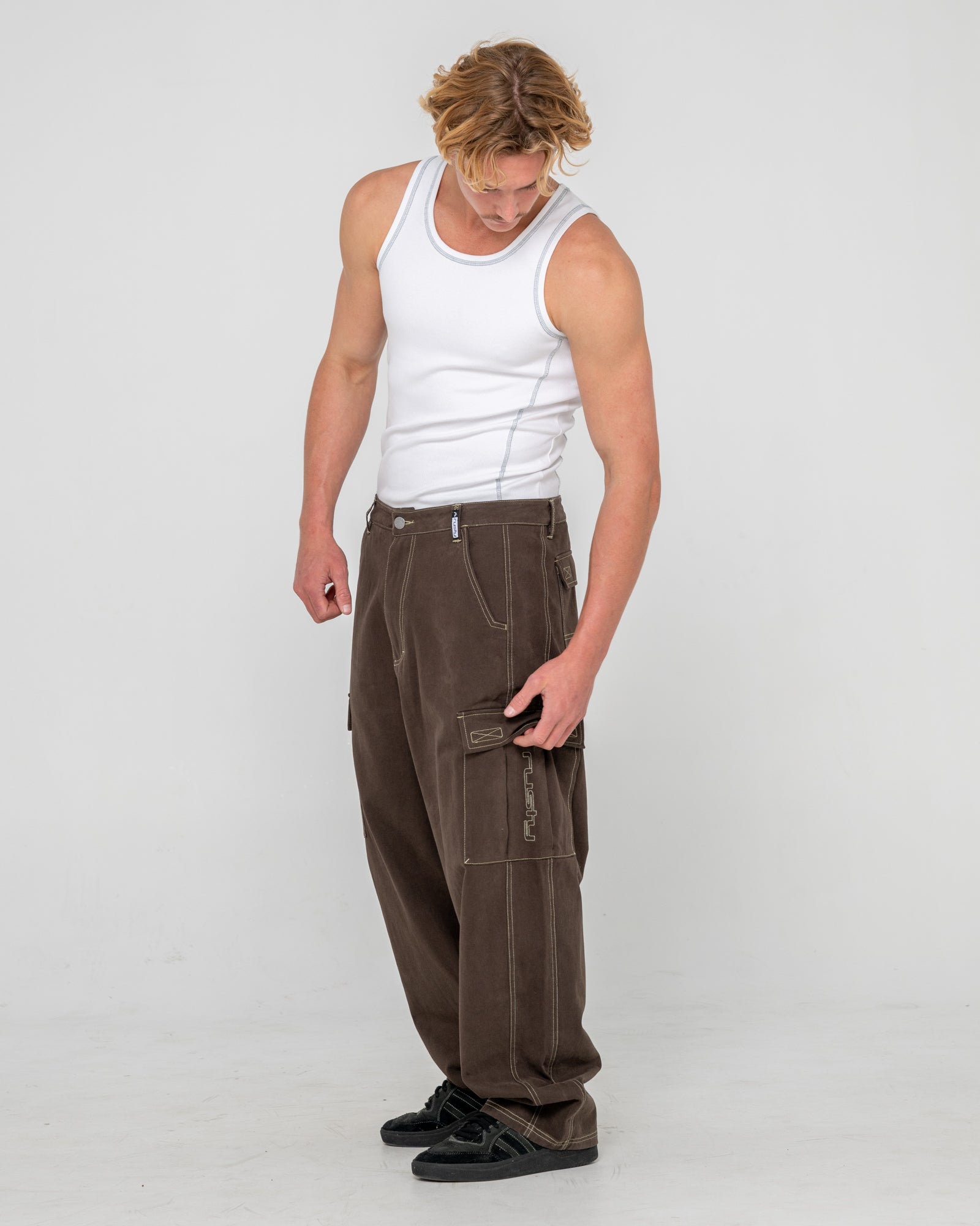 Grizzly Baggy Cargo Pant | Rusty USA