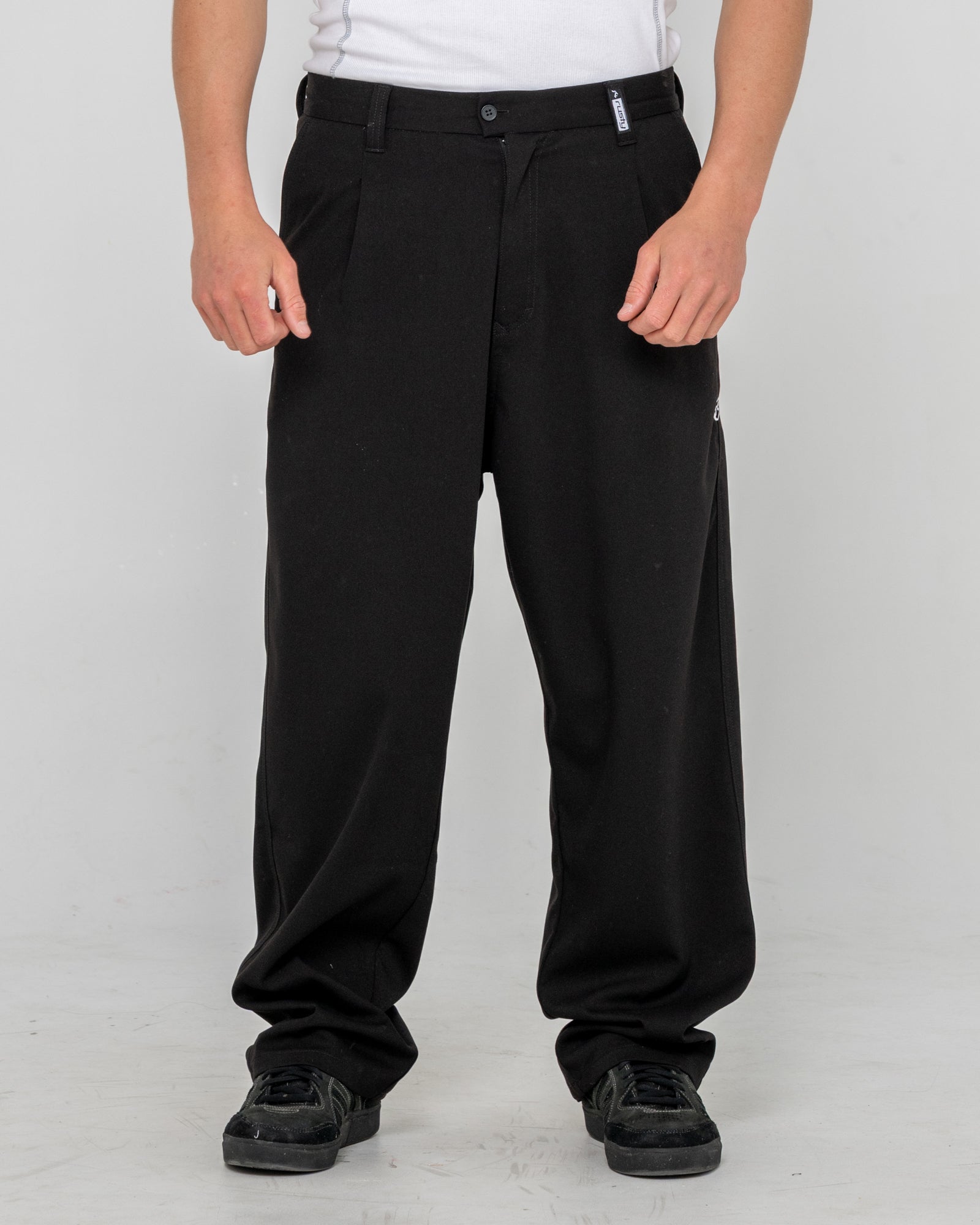 recycled soft baggy pleated dress pants Houston White Men's Baggy Leg Pleated Trousers