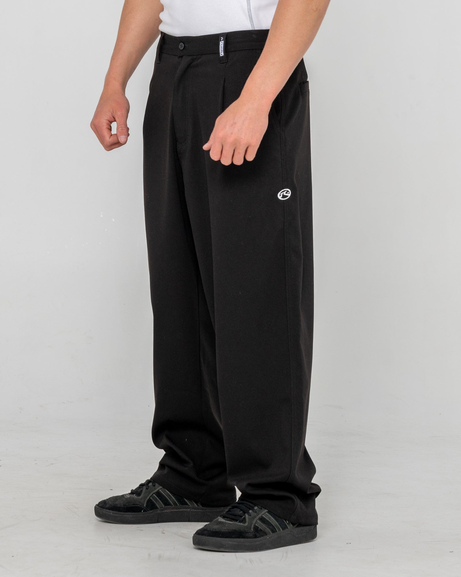 recycled soft baggy pleated dress pants APEXFWDT Women's Wide-Leg Dress Pants Casual Pleated Loose Baggy Pants Elastic Waist Fashion Trousers Streetwear,S,Gray, Size: Small