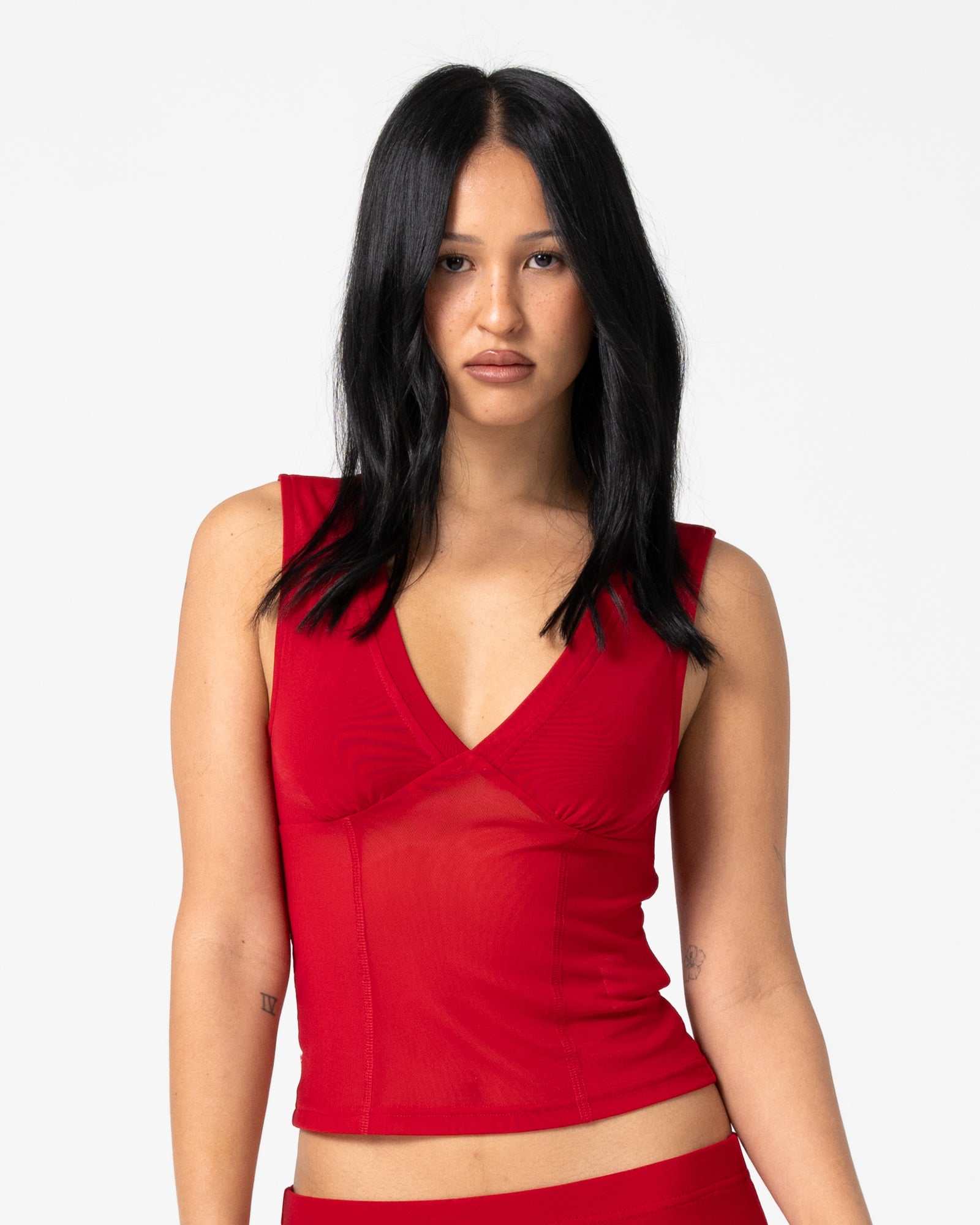 【MIDAS】 Red Python Tank Top Vixen Vee Neck Tank | Rusty USA