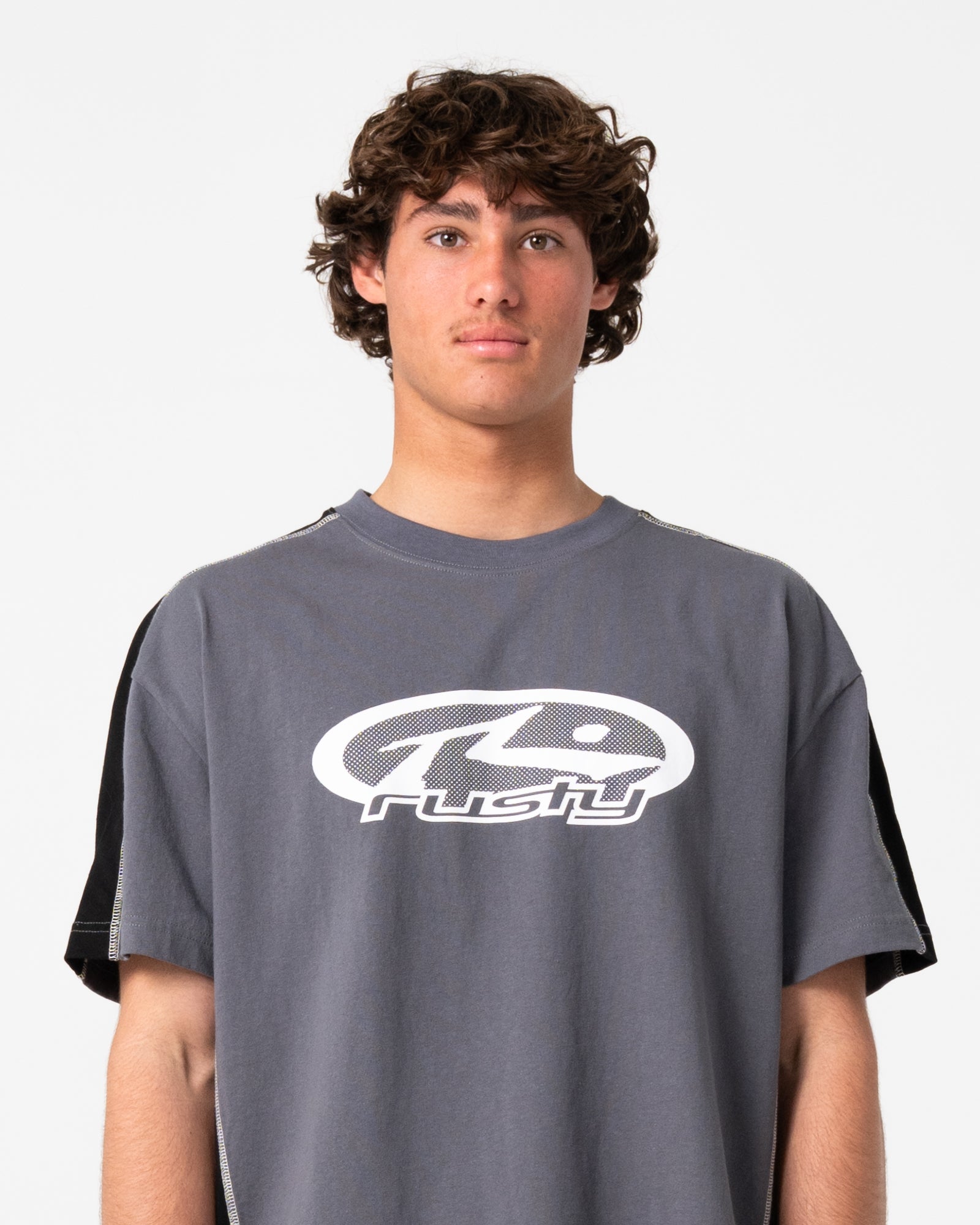トップス tieme button up T-shirt-GRAY Hit Up Short Sleeve Tee | Rusty USA
