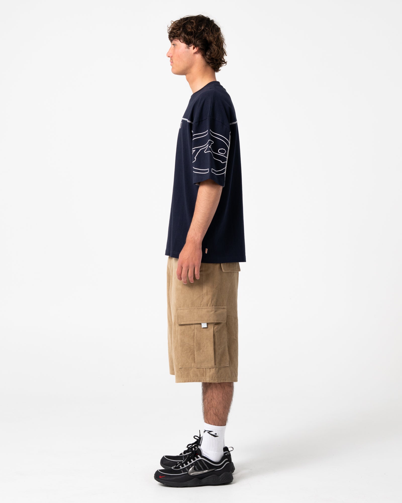 Cyber Stripe Short Sleeve Tee | Rusty USA