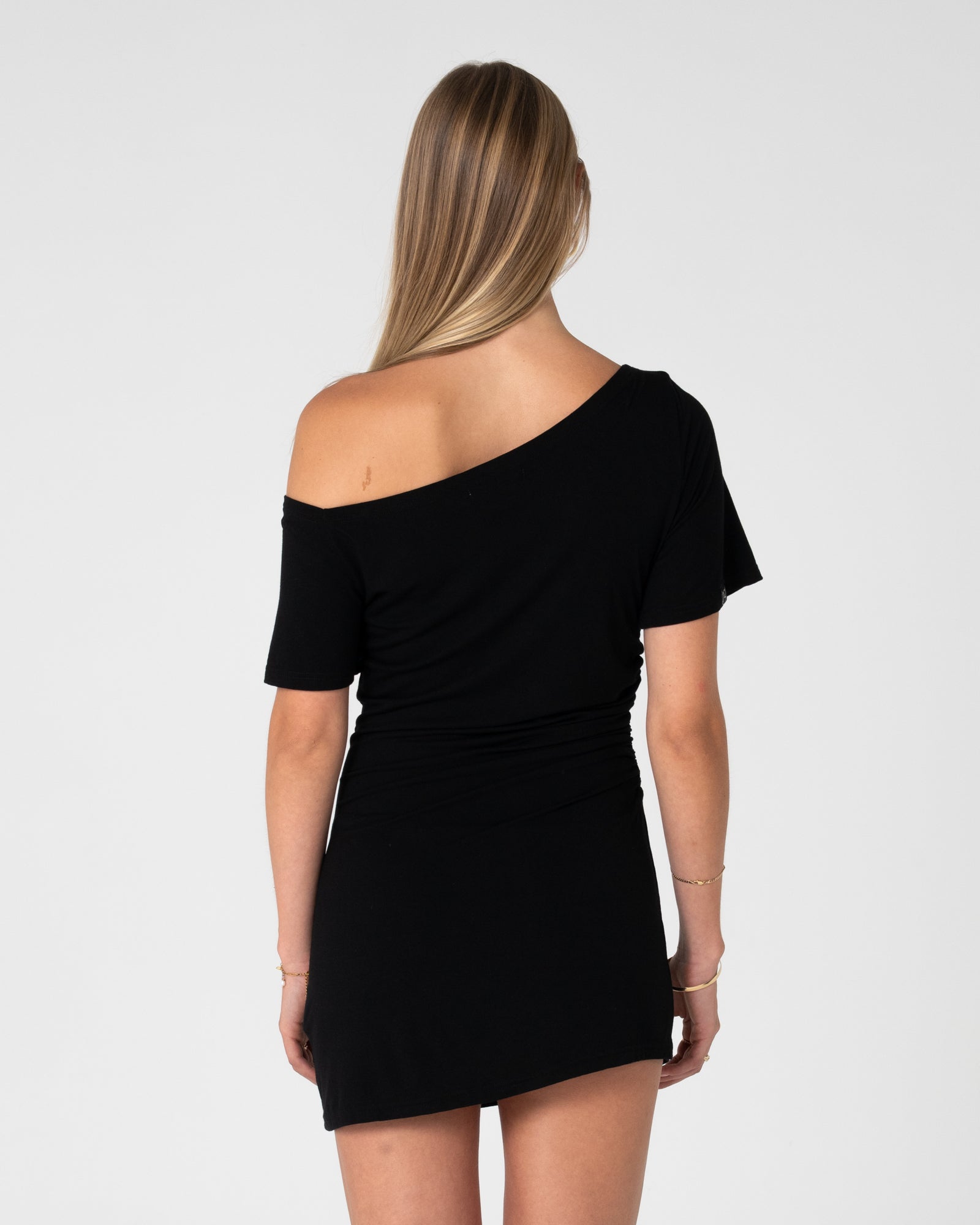 off the shoulder black mini dress Sally Slouch Off Shoulder Dress Black / XL