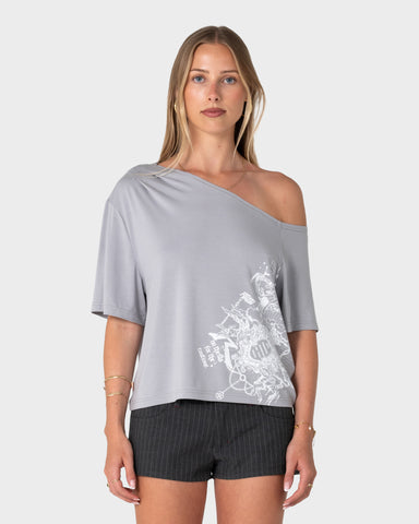 Sally Slouch Printed Off Shoulder Top