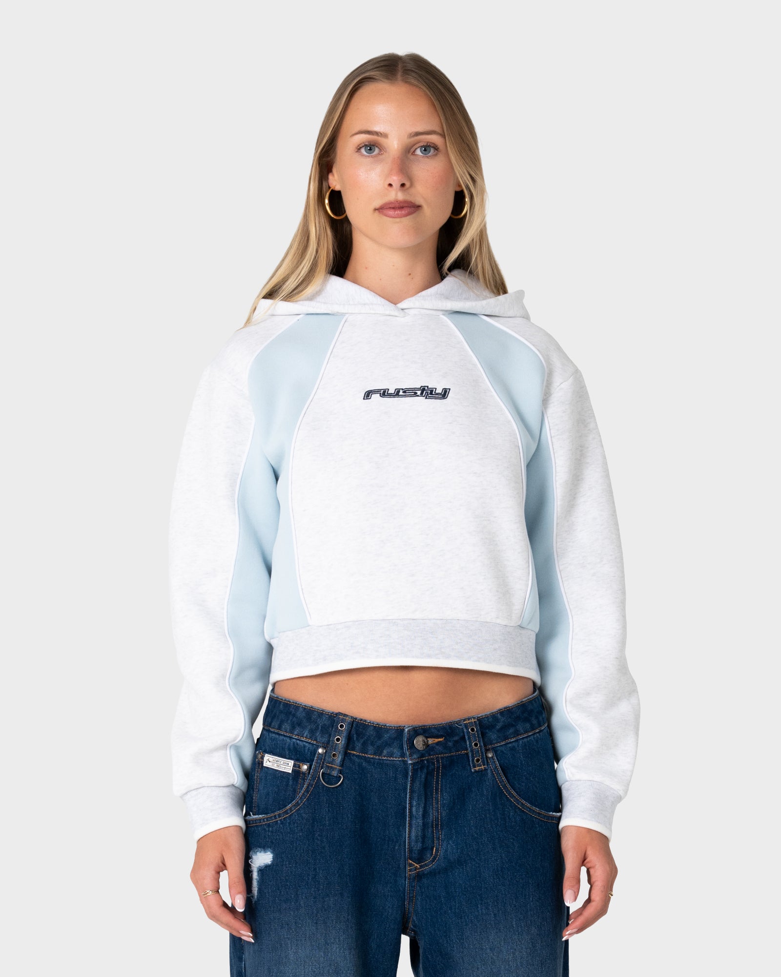 Mini Two Tides Cropped Hooded Fleece | Rusty USA