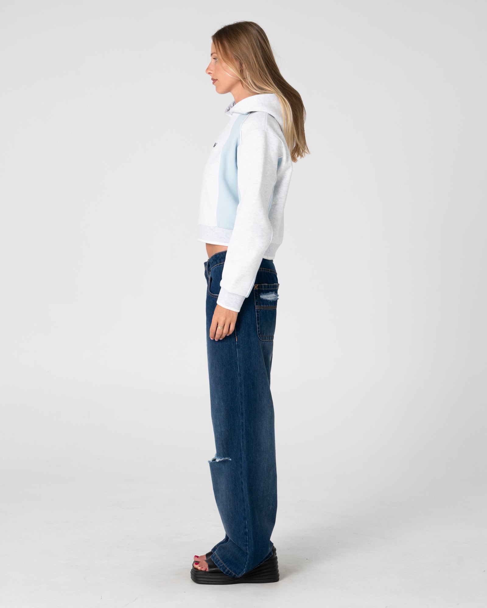 Mini Two Tides Cropped Hooded Fleece | Rusty USA