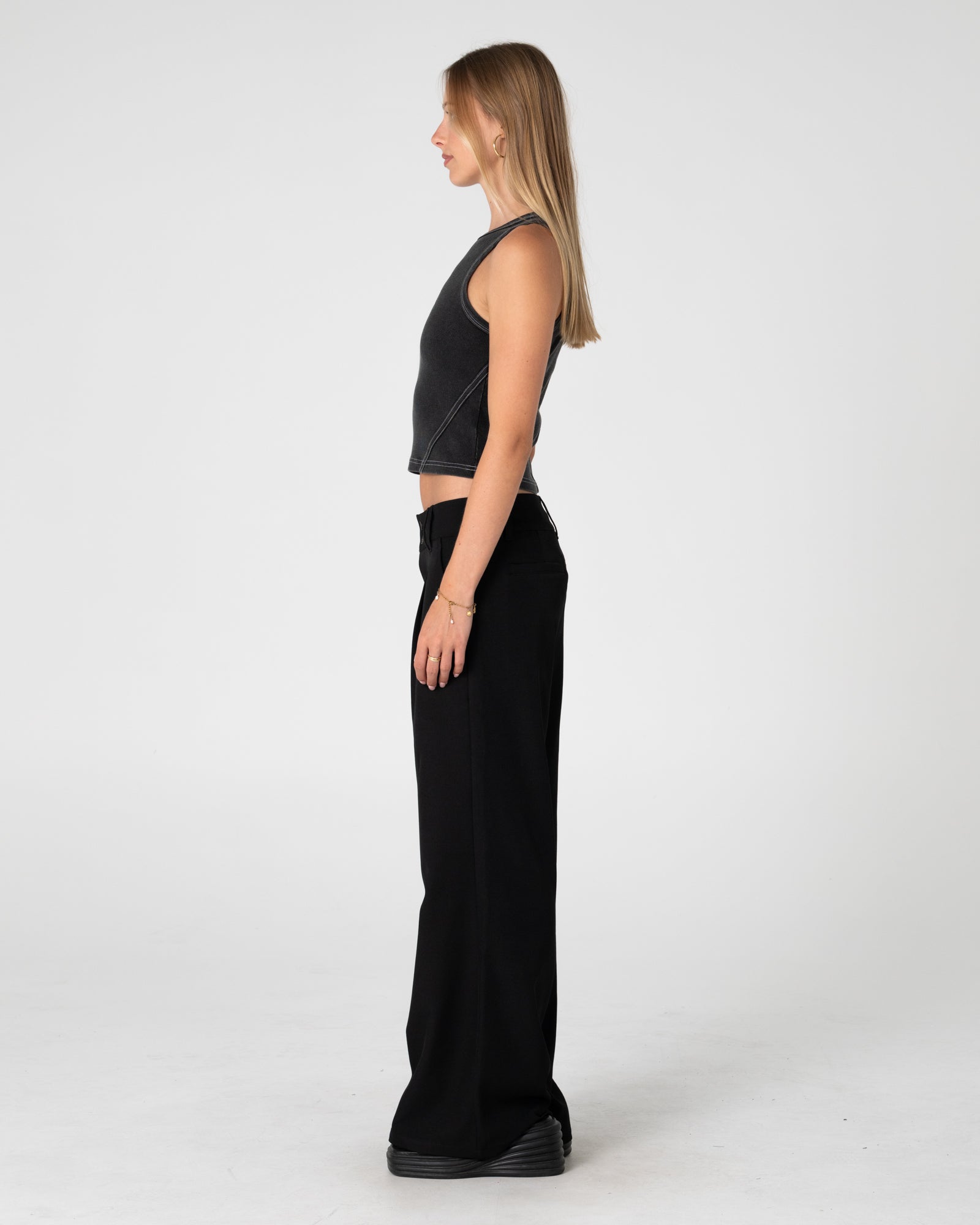 Beverley Low Rise Suit Pant Black / 24 Beverley Low Rise Suit Pant Black / 24