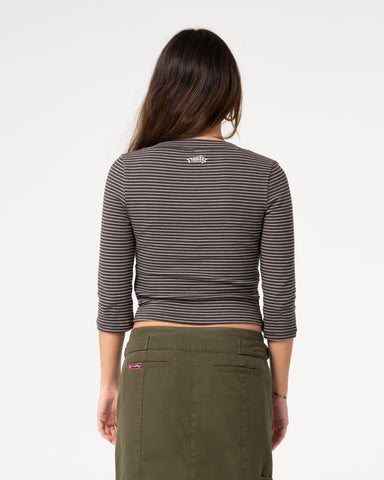 Rikki Stripe Vee Neck Top