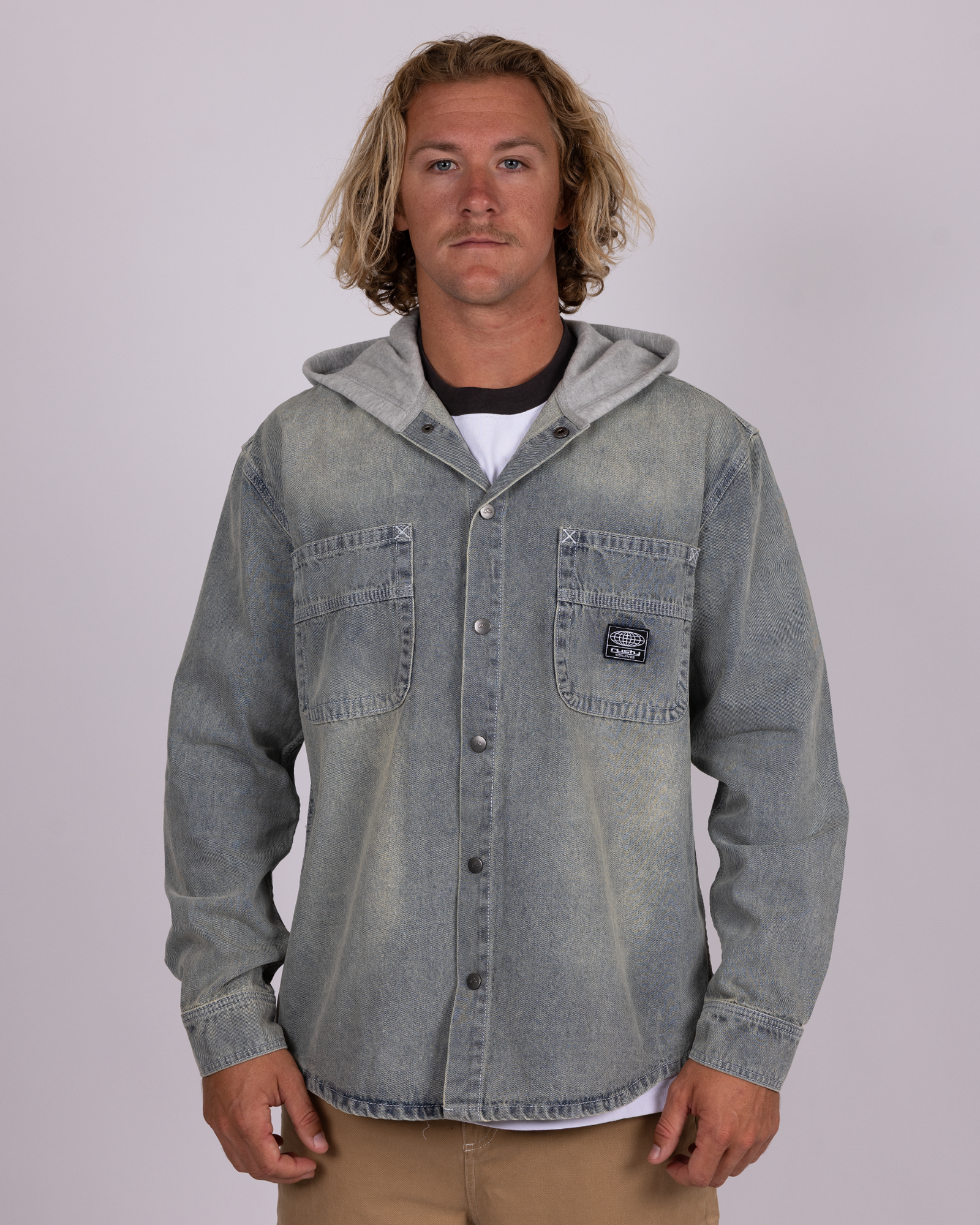 Arnold Hooded Long Sleeve Shirt | Rusty USA