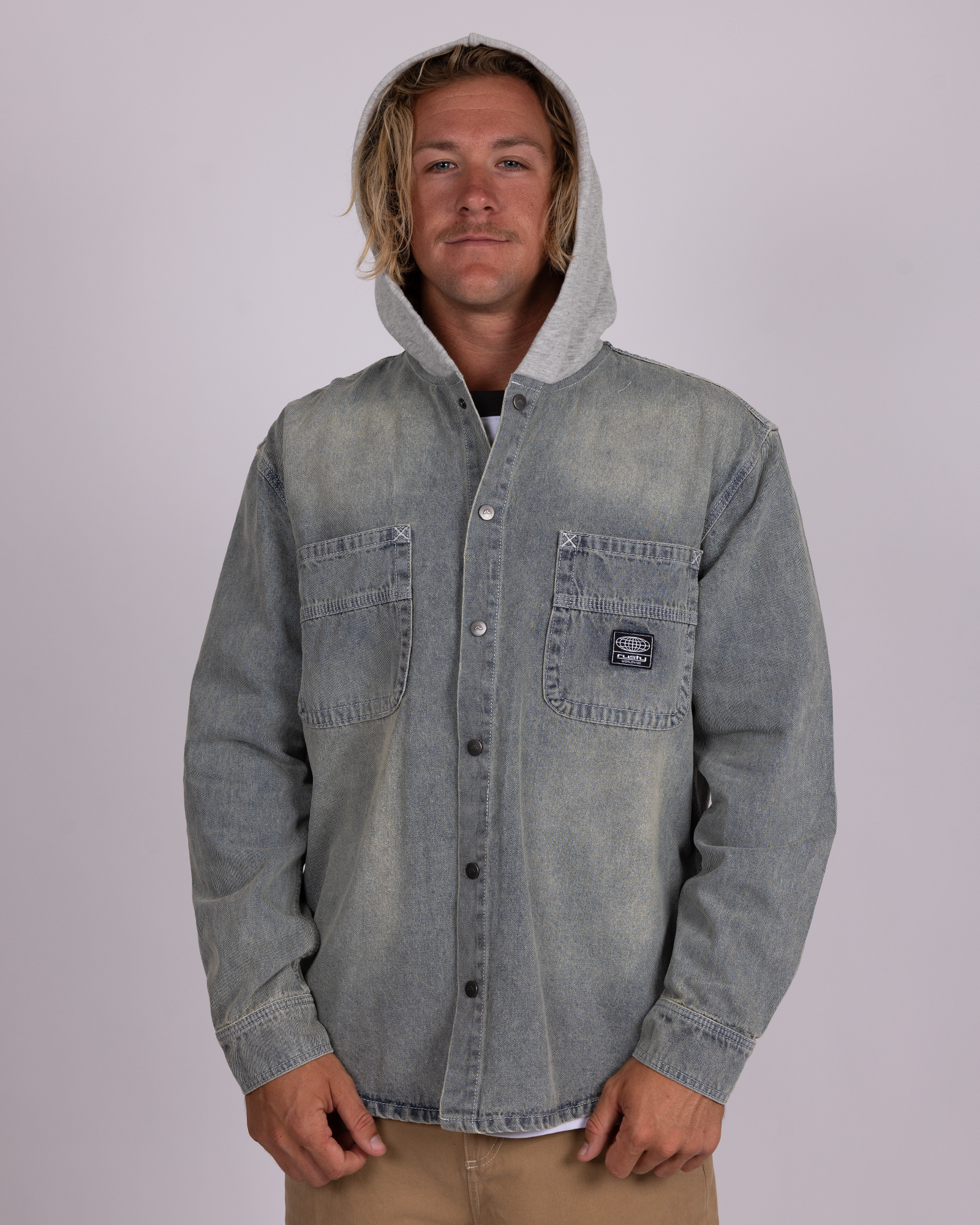Arnold Hooded Long Sleeve Shirt | Rusty USA