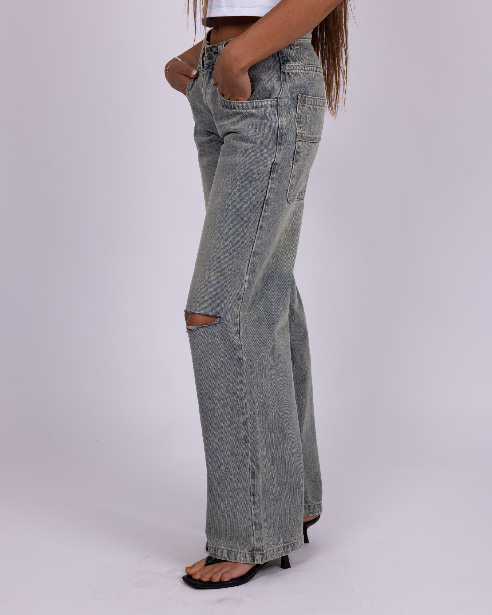 Flip Mommy Low Rise Wide Leg Denim Jean | Rusty USA