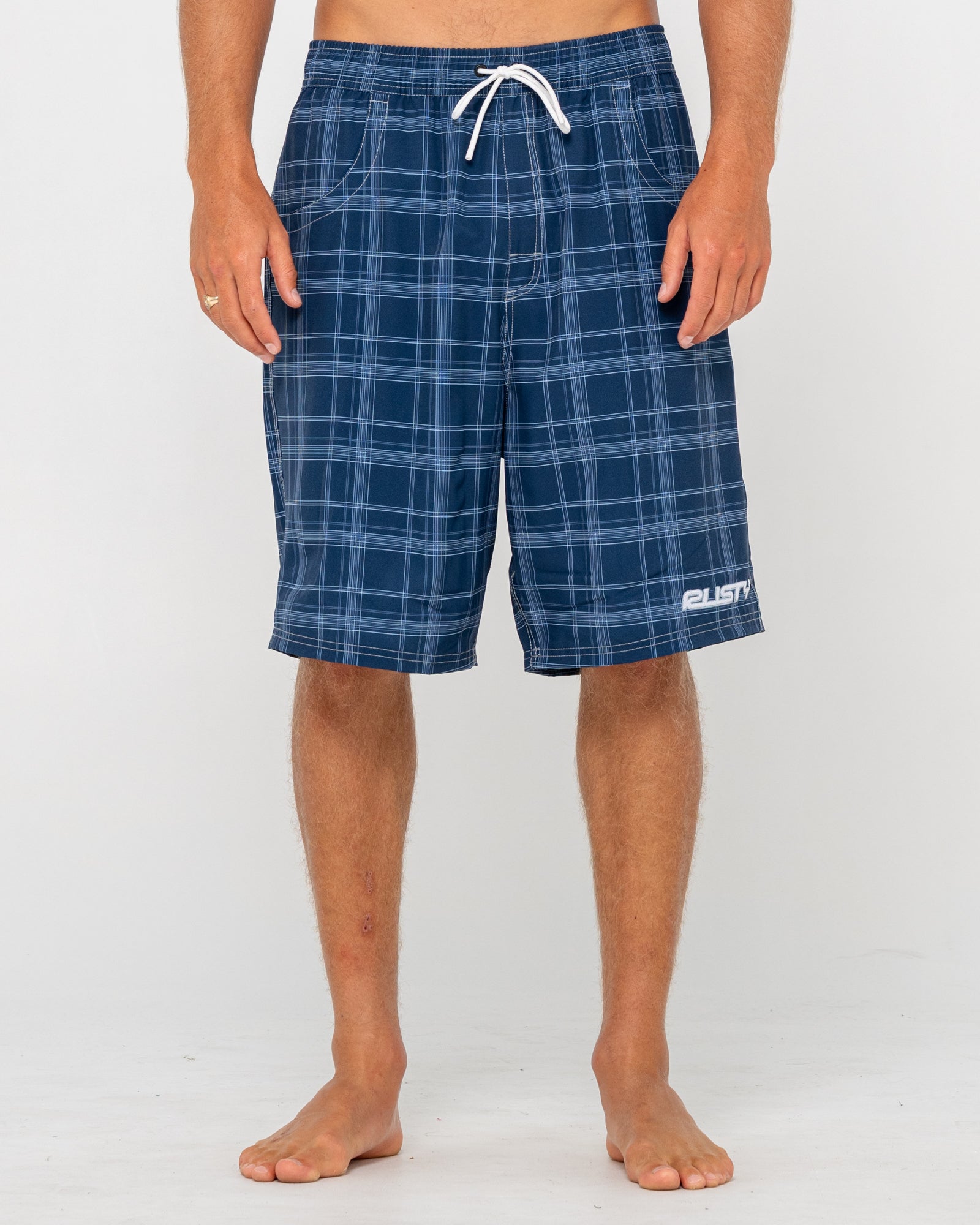 Plaid Daddy Elastic Waist Boardshort | Rusty USA
