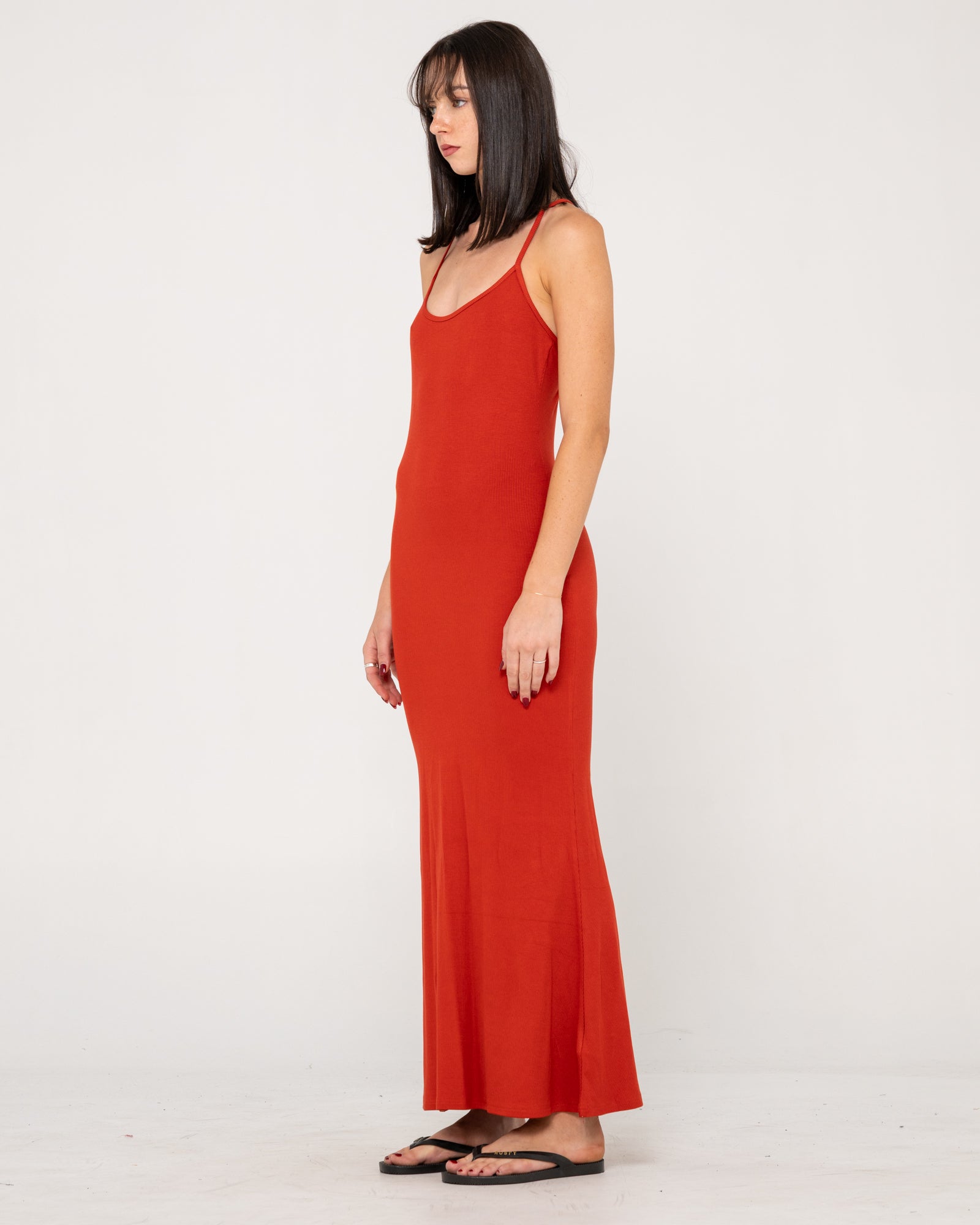 open lace back dress Designer Red Slip Dress | Red Cami Bodycon Dress main image 1