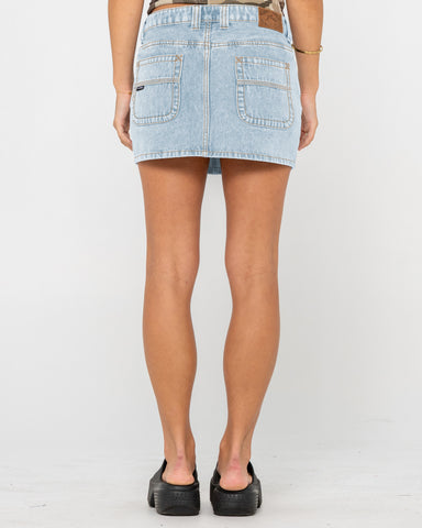 Mavericks Low Rise Denim Mini Skirt