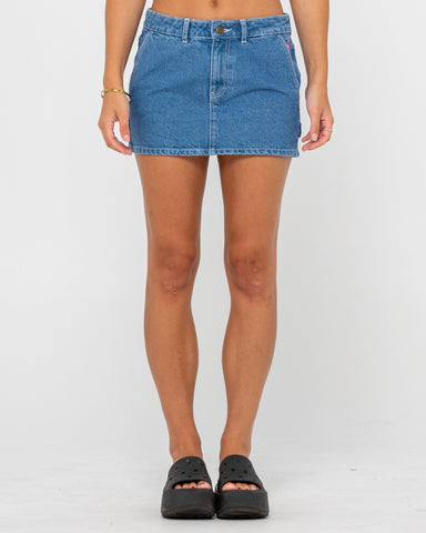 Billie Low Rise Denim Mini Skirt