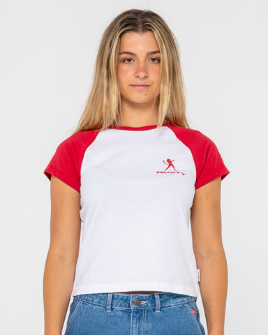Devil Raglan Cap Sleeve Baby Tee