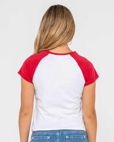 Devil Raglan Cap Sleeve Baby Tee