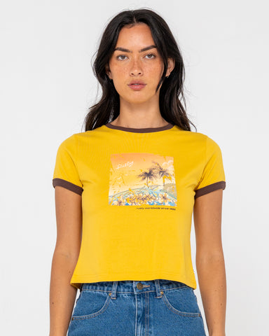 La Cabana Contrast Ringer Mini Tee