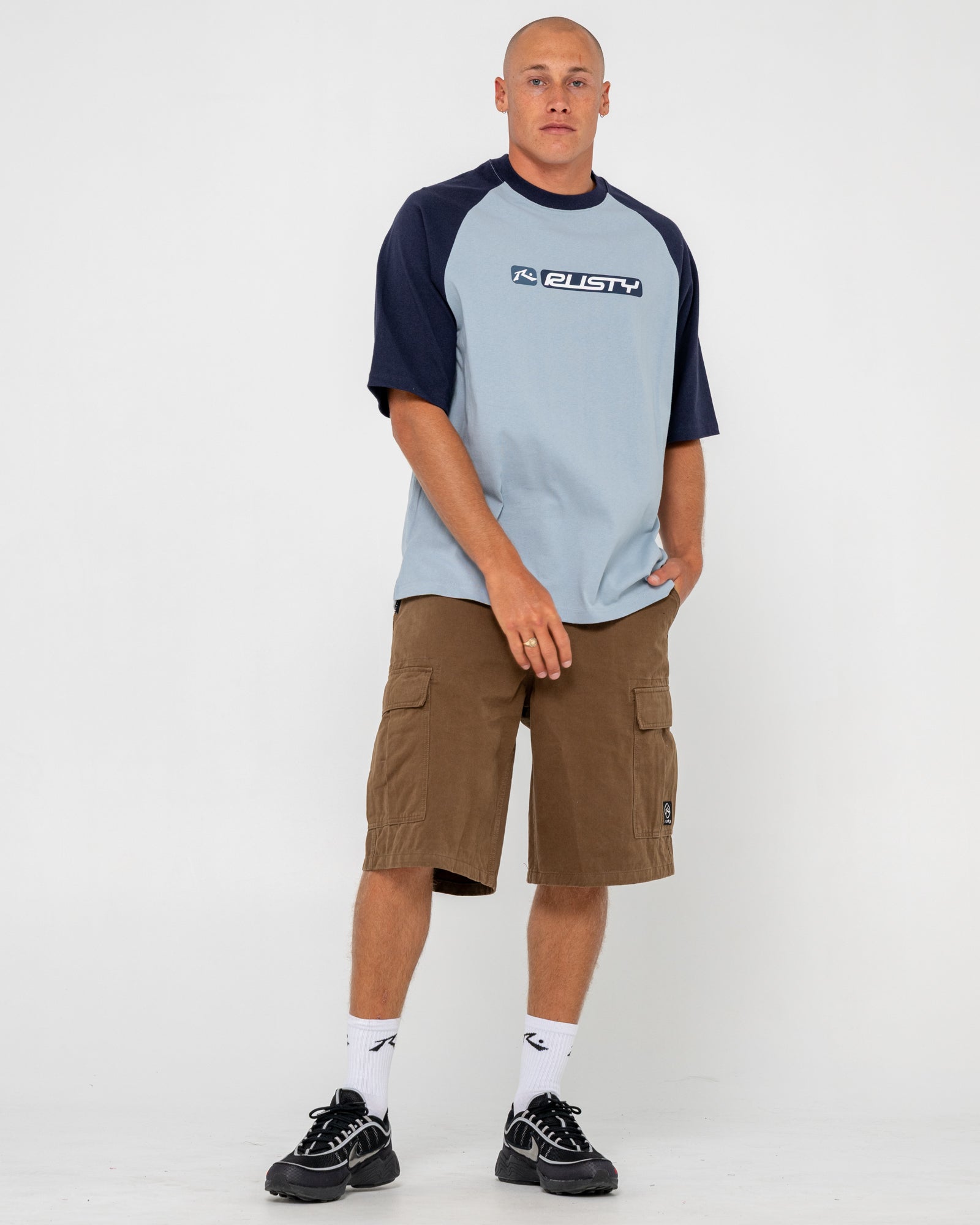 Bubble Raglan Short Sleeve Tee | Rusty USA