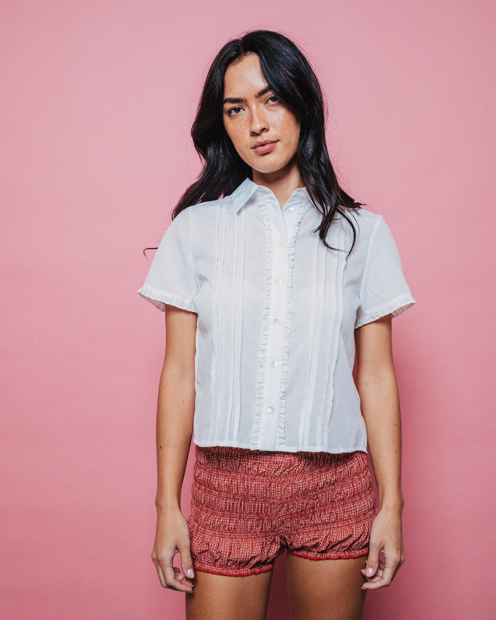 short sleeved dress shirt Winnie Short Sleeved Shirt White / XS