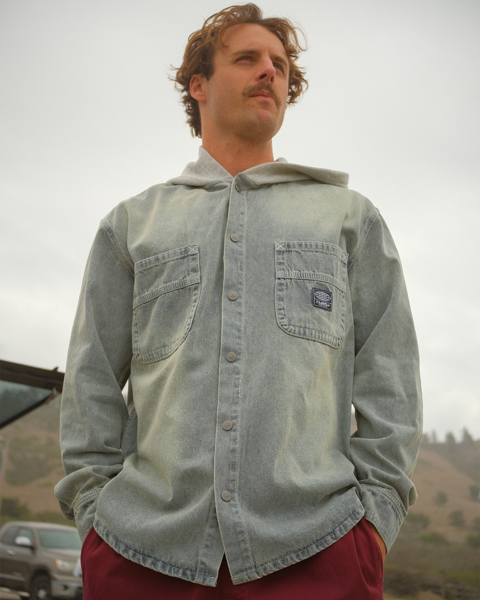 hooded dress shirt Arnold Hooded Long Sleeve Shirt DIRTY DAWG / M