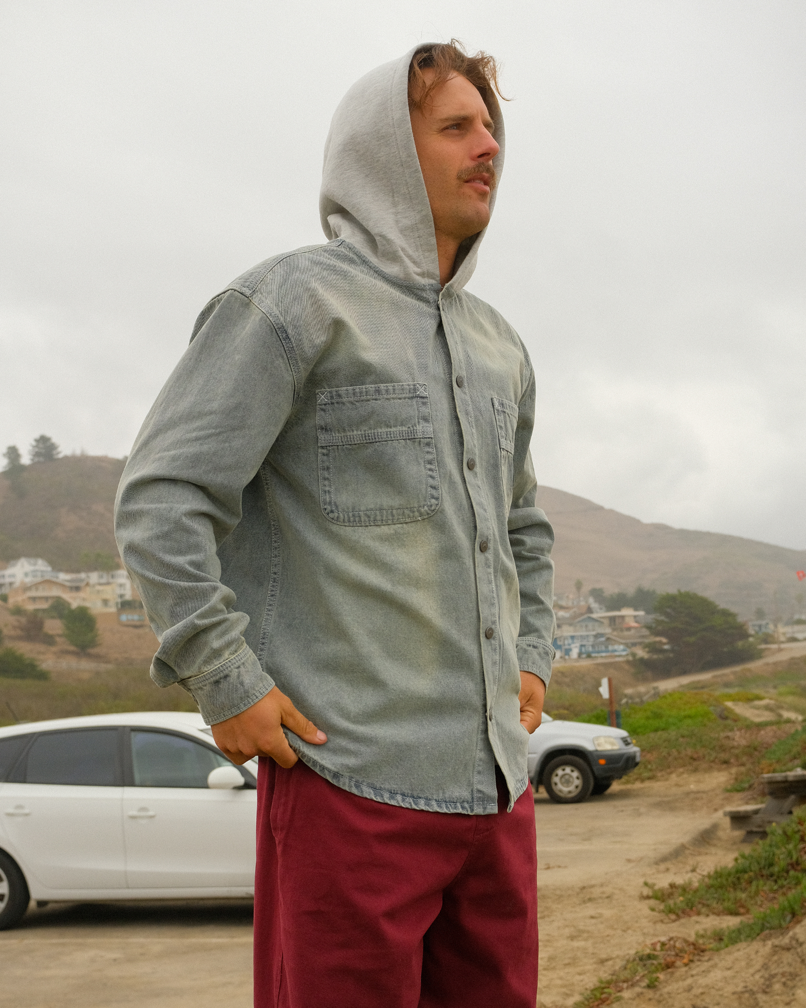 Arnold Hooded Long Sleeve Shirt | Rusty USA