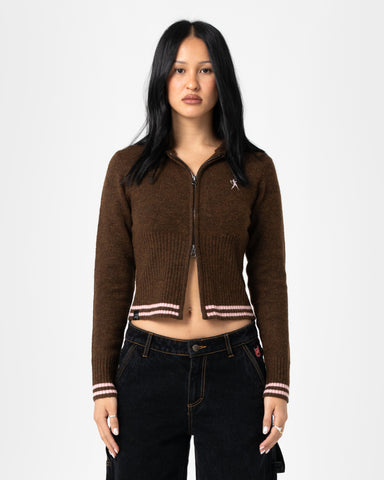 Devil Girl Knitted Zip Through Hood