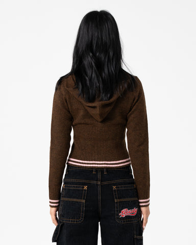 Devil Girl Knitted Zip Through Hood