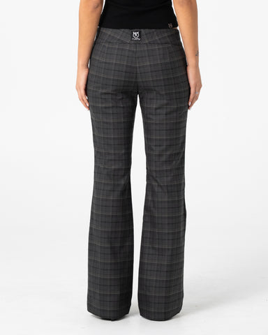 Plaid Mummy Low Rise Suit Pant