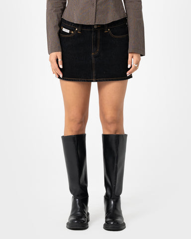 Mavericks Low Rise Denim Mini Skirt