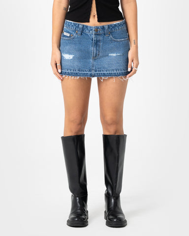 Distress Me Out Denim Micro Mini Skirt