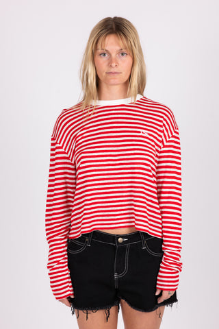 Striped Crop Ls Tee